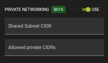 Database Private Networking