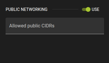 Database Public Networking