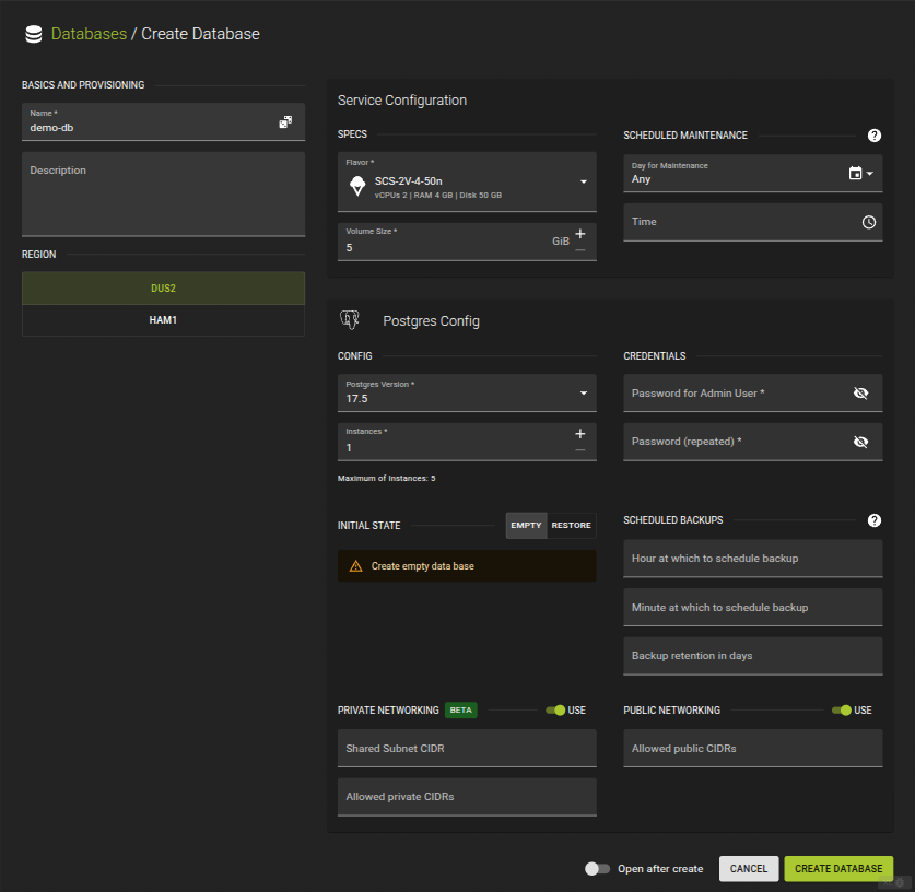 Create Database