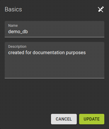 Modify Name and Description