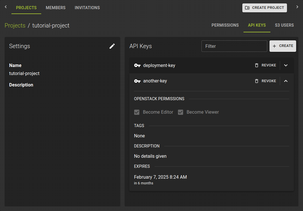 View API Keys