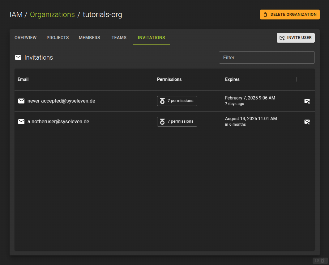 Manage Invitations