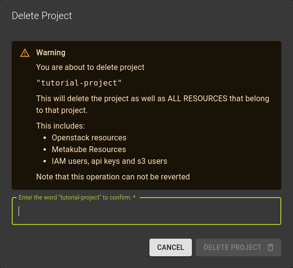 Delete Projects