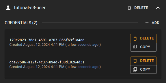 S3 User Details