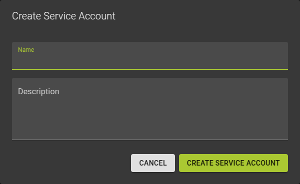 Create Service Accounts