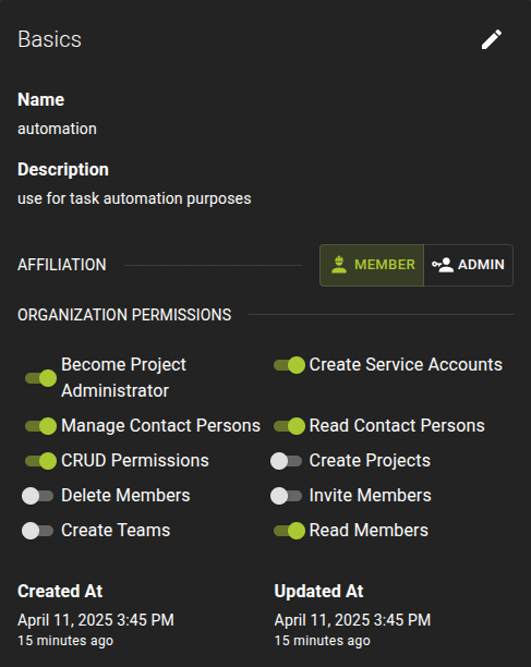 Modify Service Account Basics