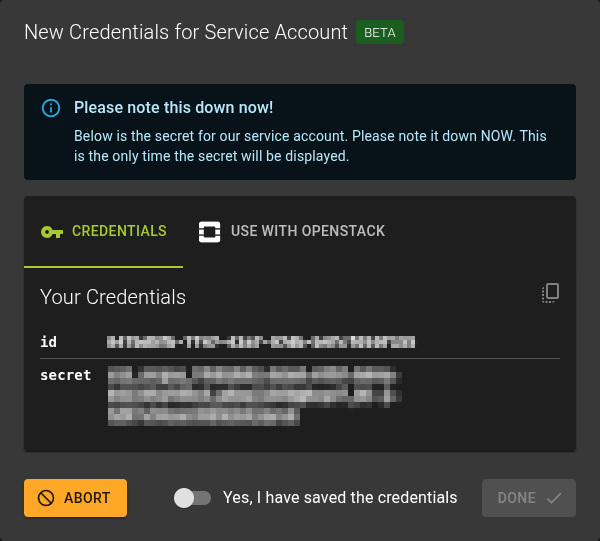 List Service Accounts