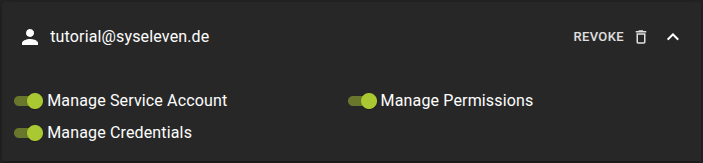 List Service Accounts