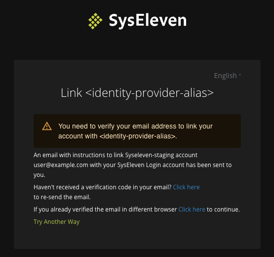 Confirm Linking Federated Account