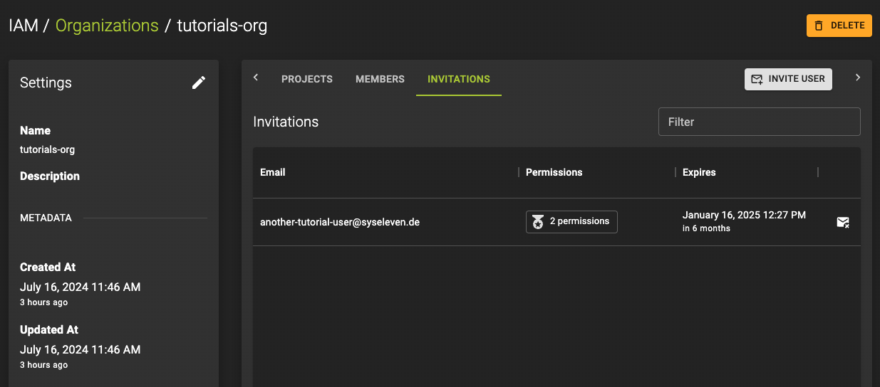 Invitation Sent