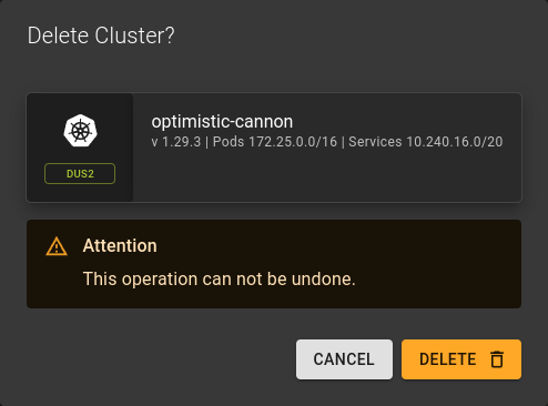Delete Cluster