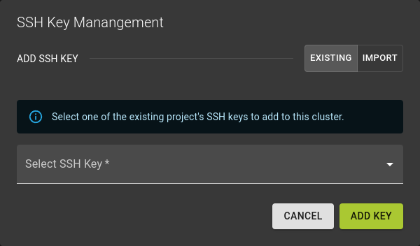 Add Existing Key