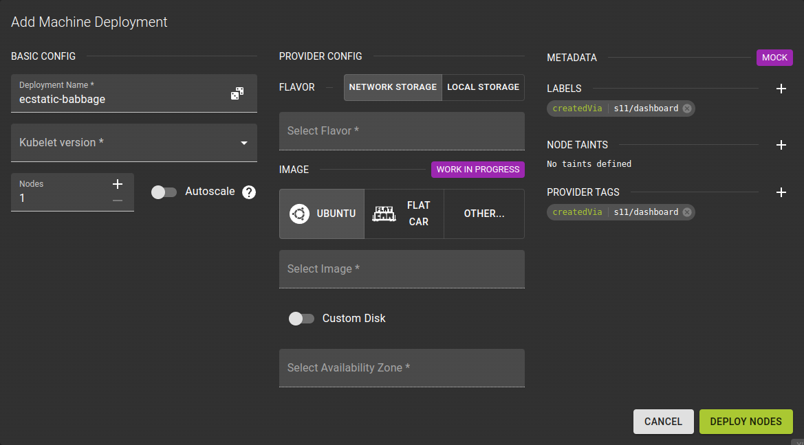 Add Machine Deployment