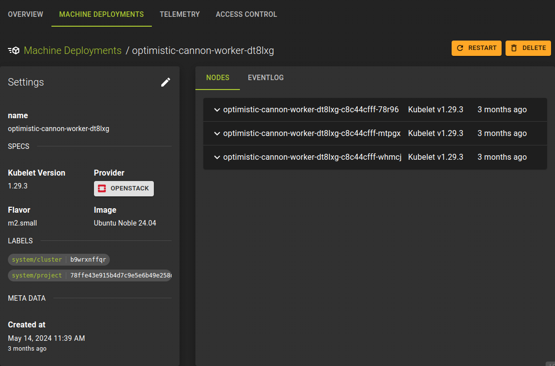 Modify Machine Deployment