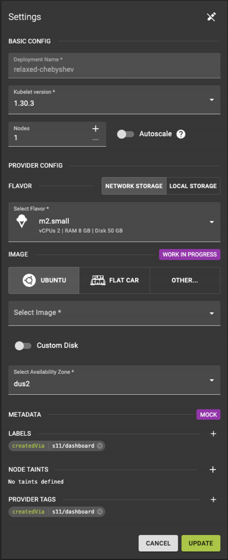 Modify Machine Deployment