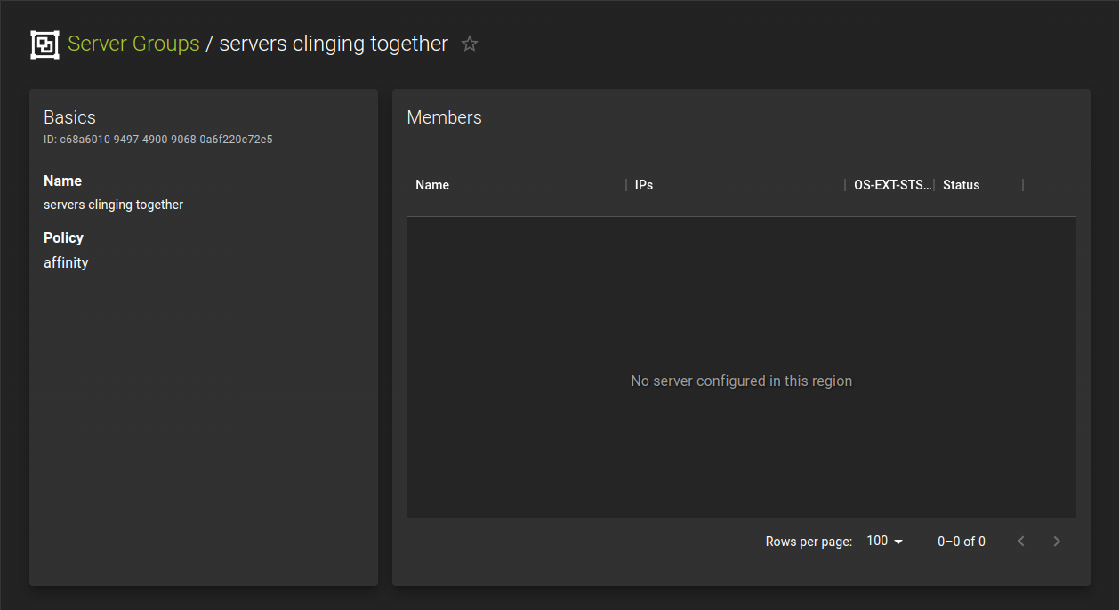 Inspect Server Group