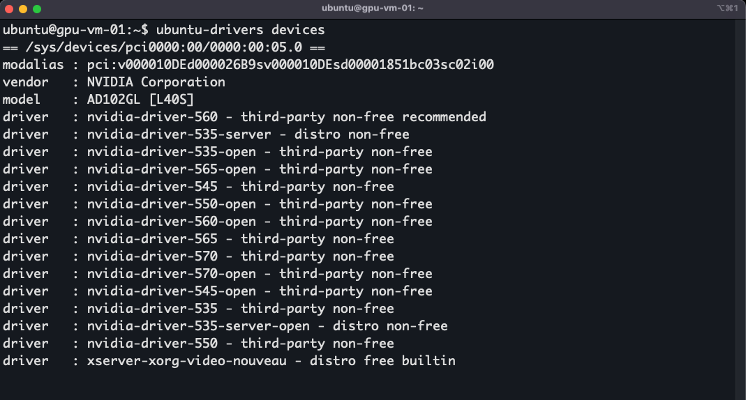 Ubuntu drivers devices