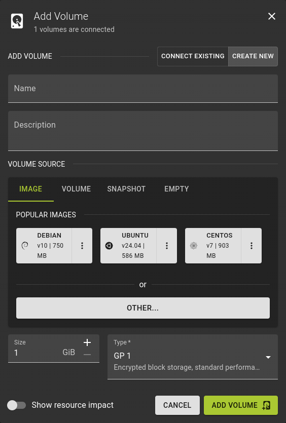 Create Volume