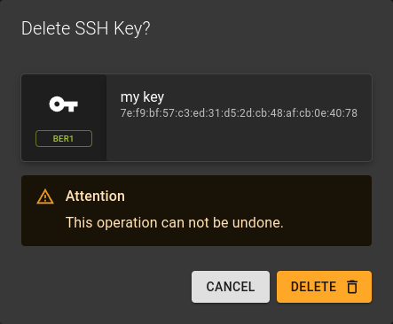 Delete SSH Key