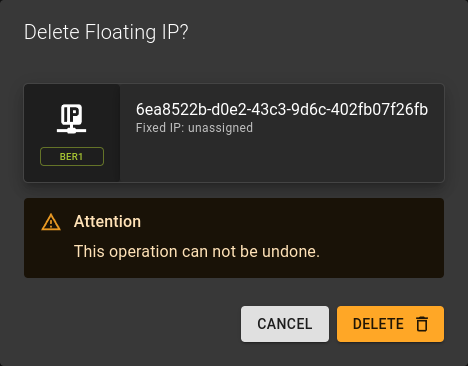 Release Floating IP