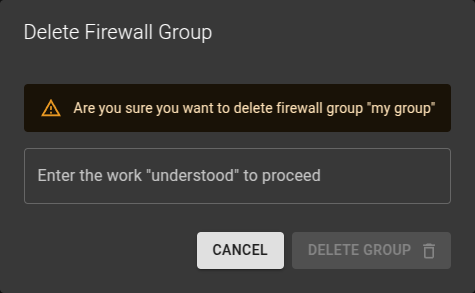 Delete Firewall Group