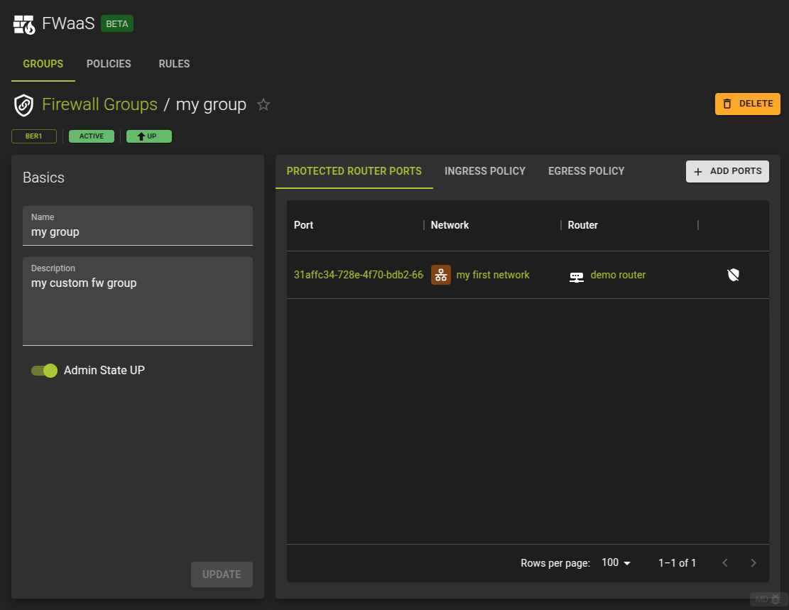 Firewall Group Details