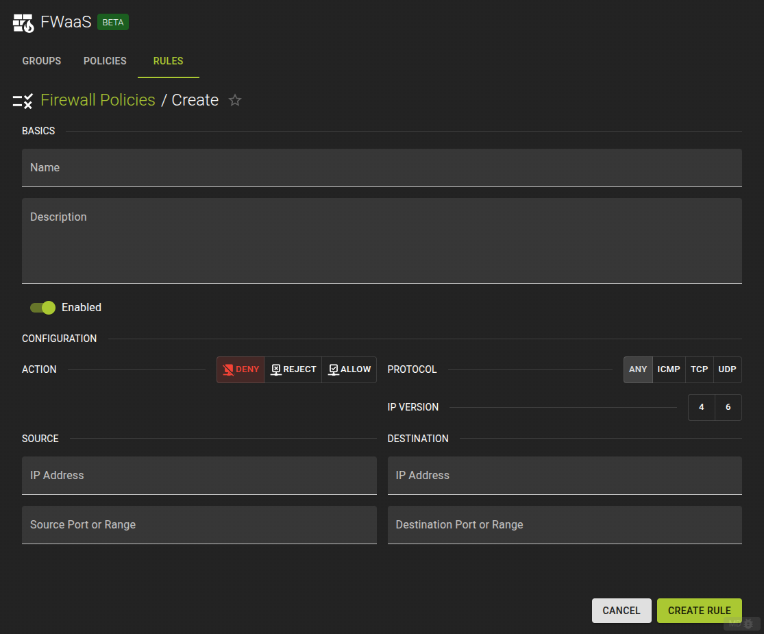 Create Firewall Rule