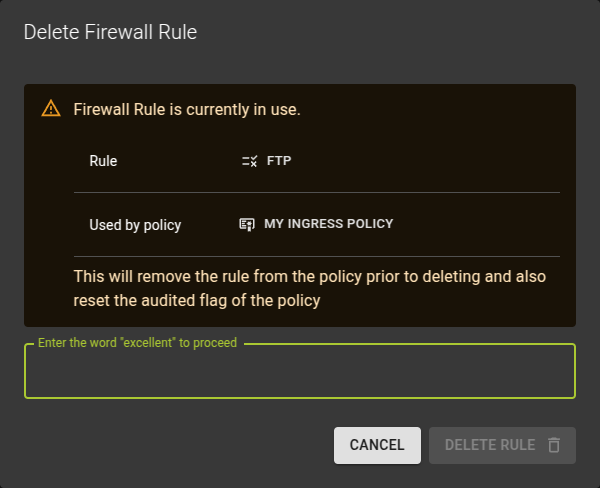 Delete Firewall Rule