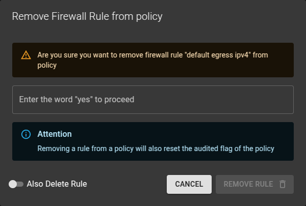 Delete Firewall Rule