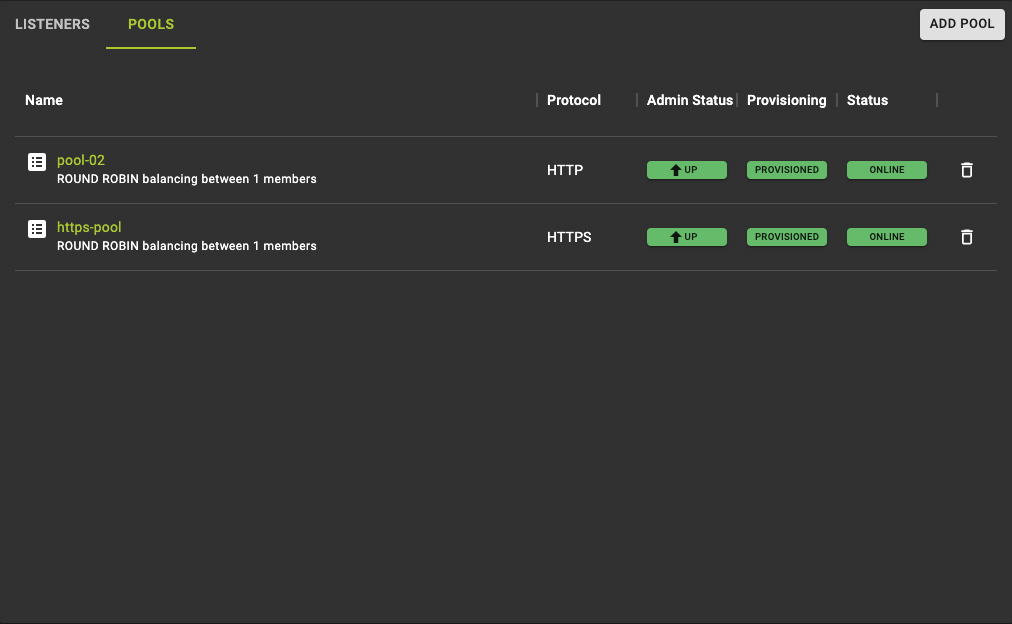 Load balancer Listener Card