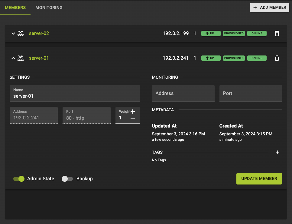 Pool Resource Settings Card Extended