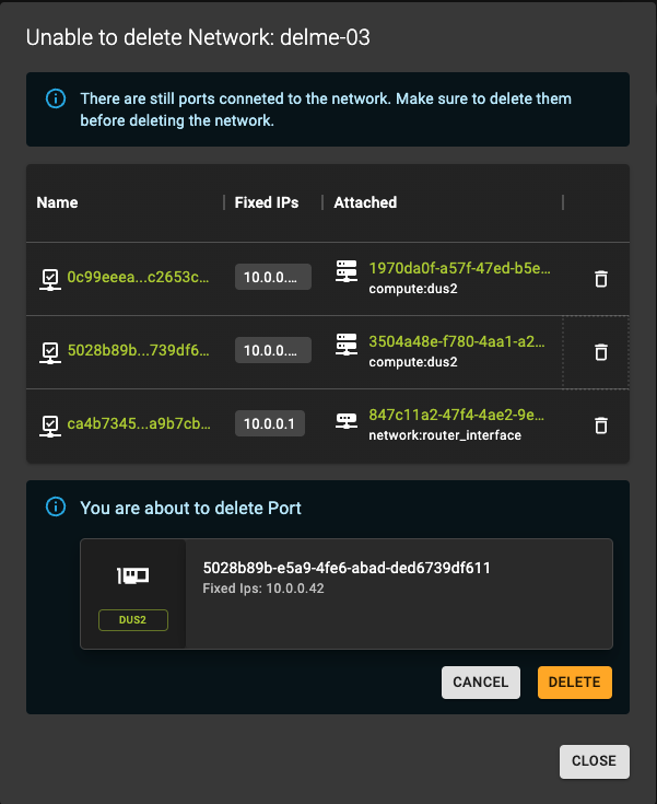 Delete Network