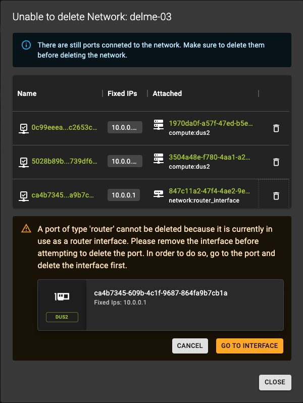 Delete Network
