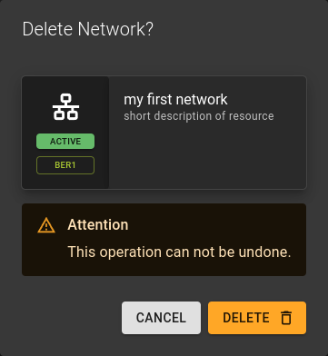 Delete Network