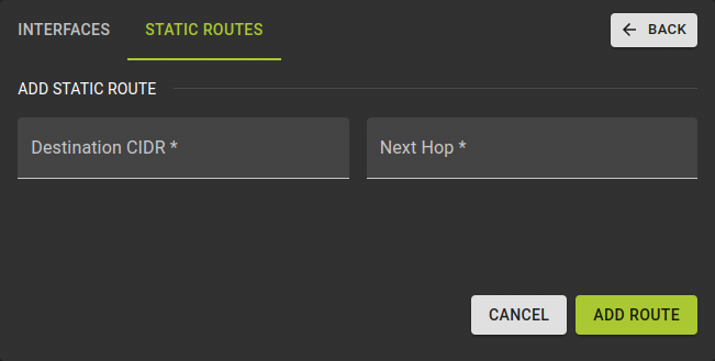Add Static Route