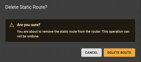 Delete Static Route