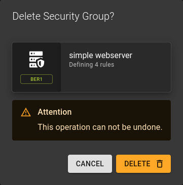 Delete Security Group