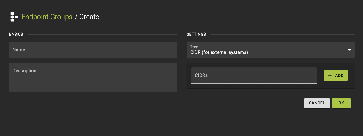 Create Endpoint Groups