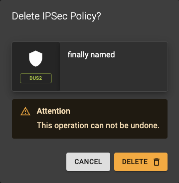 Delete IPSEC Policy