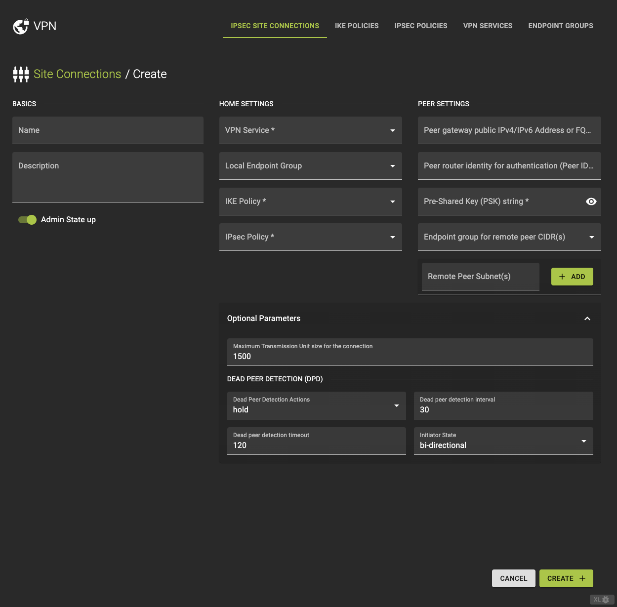 Create Site Connections