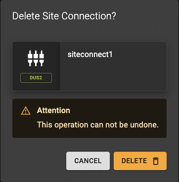 Delete Site Connections