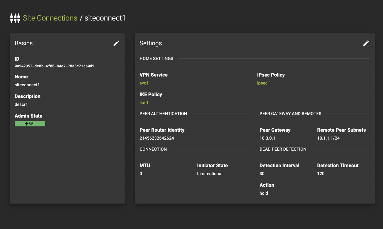Inspect Site Connections