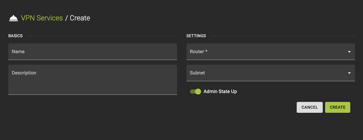 VPN Services Create