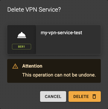 VPN Services Delete