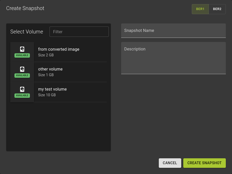 Create Snapshot