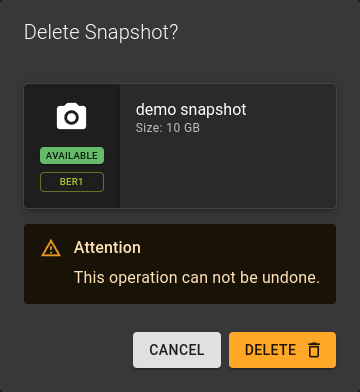 Delete Snapshot