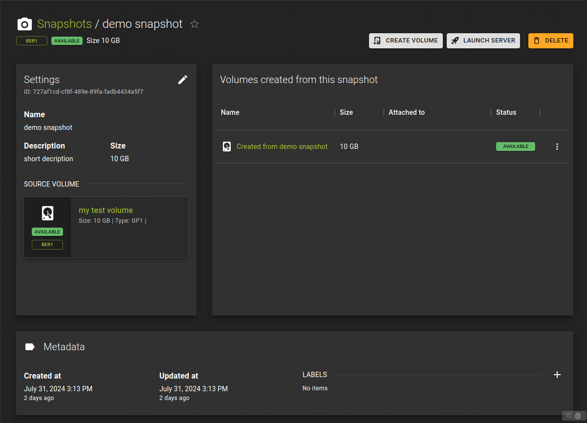 Snapshot Details