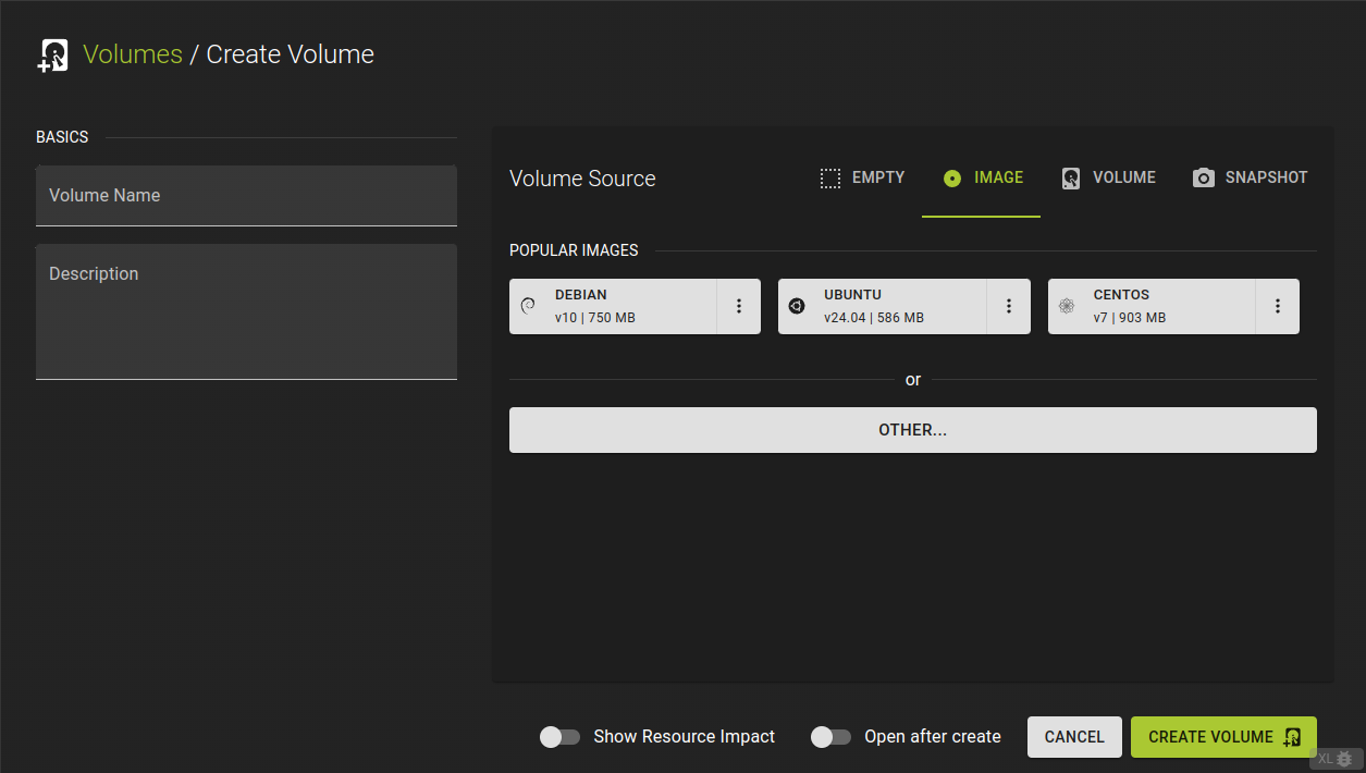 Volume Create