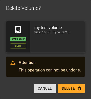 Delete Volume