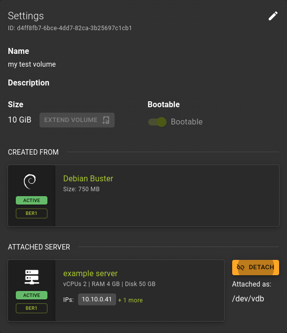 Settings Card